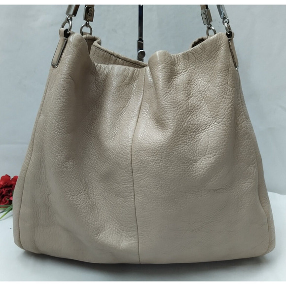 Coach Phoebe Beige Pebbled Leather 3 Compartments Shoulder Bag - Picture 2 of 16